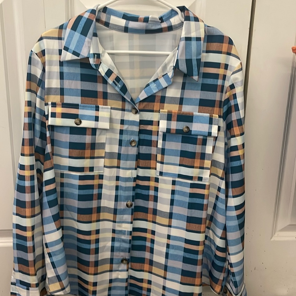 Blue&Yellow beachy flannel